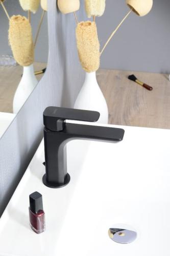 Bateria umywalkowa stojąca czarny mat SPY PY02/15 Sapho wizualizacja