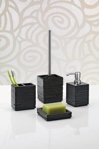 Mydelniczka do postawienia czarny QUADROTTO QU1114 Gedy zestaw