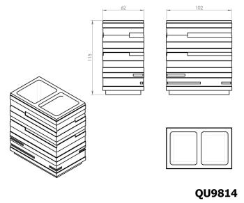 Kubek stojący czarny QUADROTTO QU9814 Gedy wymiary