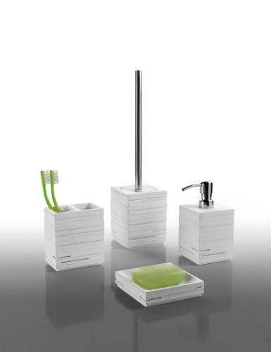 Szczotka WC do postawienia biała QUADROTTO QU3302 Gedy zestaw