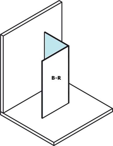Kabina prysznicowa Walk-in 90 x 80 x 200 cm prawa szkło czyste MODULAR SHOWER MS2A90MS2B80R Polysan rysunek