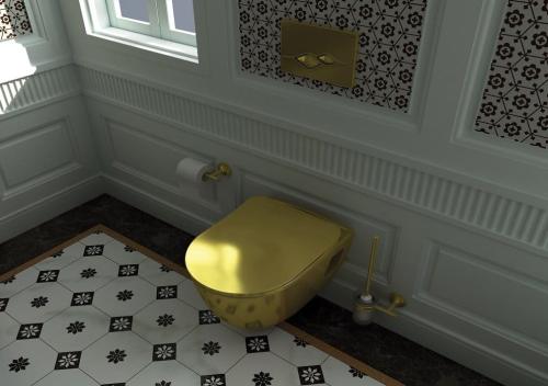 Miska WC podwieszana złoty 35,5 x 50 cm PAULA TP325-AK00 Creavit  wizualizacja