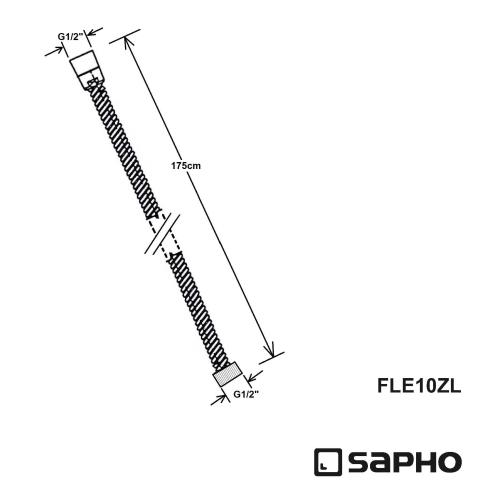 Wąż prysznicowy 175 cm kolor złoto POWERFLEX FLE10ZL Sapho rysunek