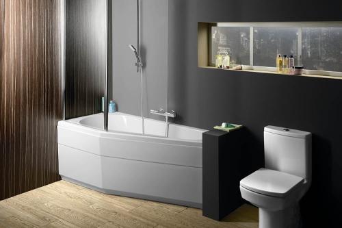 Wanna akrylowa asymetryczna 150x75 cm (lewa) TIGRA 72928 Polysan aranżacja