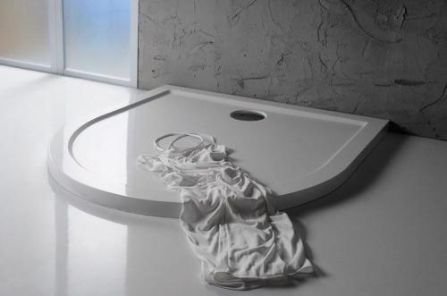 Brodzik prysznicowy półokrągły kompozytowy 100 x 100 cm ISA 72888 Polysan aranżacja
