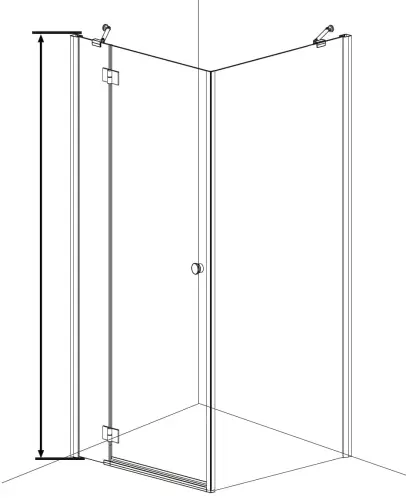 SYMPHONY Kabina prysznicowa narożna prostokątna , lewa 80x90x195 cm M1280LMF90KN Sanotechnik rysunek