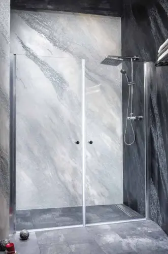 BRAVA Drzwi prysznicowe do wnęki skrzydłowe 150x195 cm MD80MD80 Sanotechnik