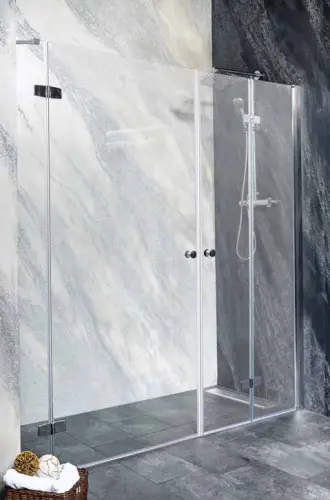 SYMPHONY Drzwi prysznicowe do wnęki skrzydłowo-składane 190x195 cm M12100LM12101FR Sanotechnik