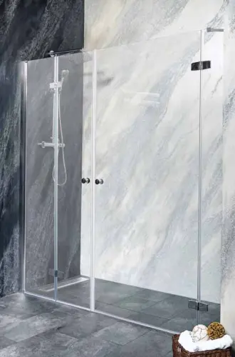 SYMPHONY Drzwi prysznicowe do wnęki skrzydłowo-składane 160x195 cm M1291RM1280FL Sanotechnik