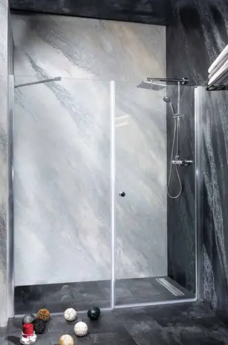 BRAVA Drzwi prysznicowe do wnęki skrzydłowe 150x195 cm MD80MF80 Sanotechnik