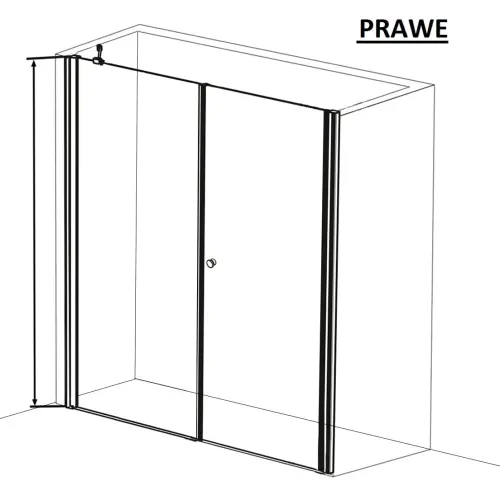 Drzwi prysznicowe do wnęki skrzydłowe 150 x 195 cm BRAVA MD80MF80 Sanotechnik rysunek
