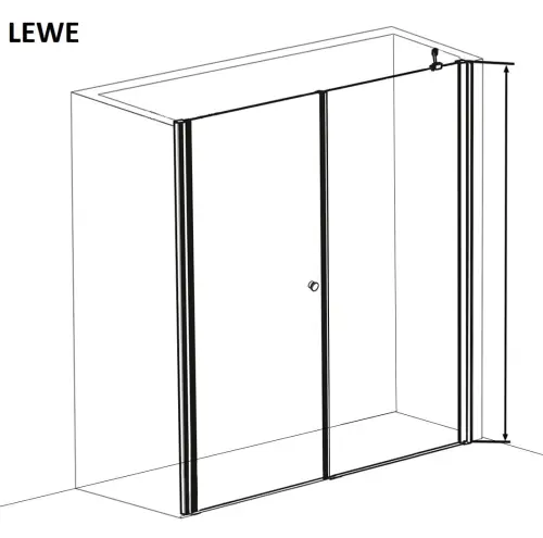 Drzwi prysznicowe do wnęki skrzydłowe 150 x 195 cm BRAVA MD80MF80 Sanotechnik rys