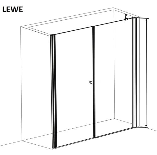 Drzwi prysznicowe do wnęki skrzydłowe 160 x 195 cm BRAVA MD100MF70 Sanotechnik rys.