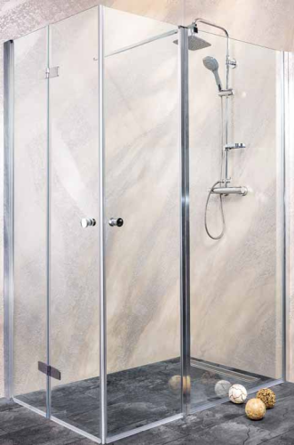 DUET Kabina prysznicowa narożna prostokątna, lewa 160x90x195 cm drzwi składano-skrzydłowe M1290FLMT160 Sanotechnik