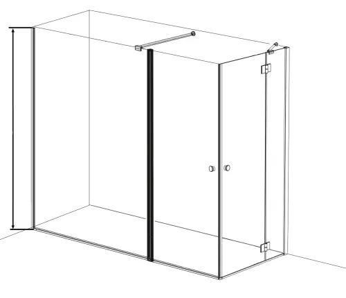 SYMPHONY Kabina prysznicowa narożna prostokątna , lewa 120x90x195 cm drzwi skrzydłowe M1290LMT120 Sanotechnik rysunek