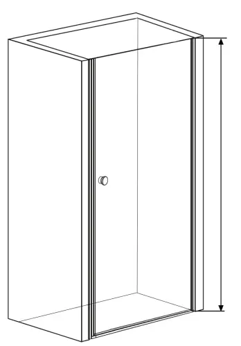 Drzwi prysznicowe do wnęki skrzydłowe 80 x 195 cm BRAVA MD80 Sanotechnik rysunek