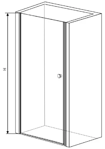 Drzwi prysznicowe do wnęki skrzydłowe 100 x 195 cm BRAVA MD100 Sanotechnik rysunek