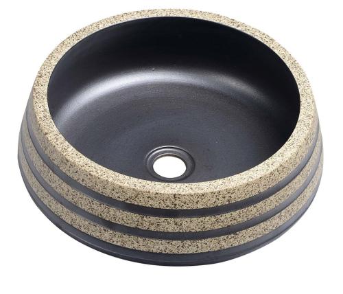 Umywalka nablatowa ceramiczna 41 x 15 cm czarny PRIORI PI021 Sapho