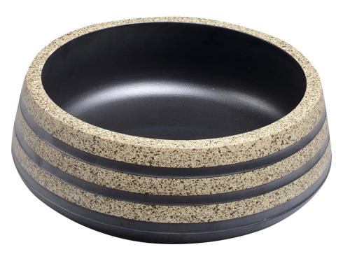 Umywalka nablatowa ceramiczna 41 x 15 cm czarny PRIORI PI021 Sapho bok