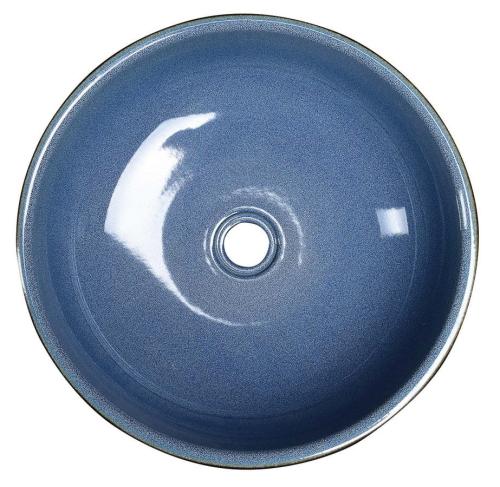 Umywalka nablatowa ceramiczna 41 x 15 cm niebiesko szary PRIORI PI020 Sapho góra