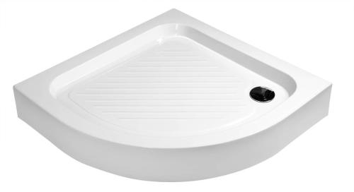 Brodzik prysznicowy półokrągły akrylowy R55 90 x 90 x 15 cm kompletny BTTR90 Aqualine z boku