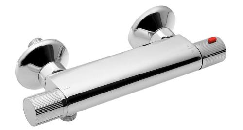 Bateria natryskowa ścienna z termostatem chrom połysk ACTION MB155 Aqualine