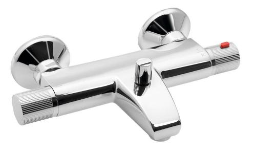 Bateria wannowa ścienna z termostatem chrom połysk ACTION MB106 Aqualine