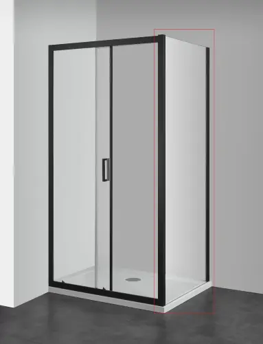 ELITE BLACK Ścianka prysznicowa profil czarny mat 80x195 cm F80B Sanotechnik