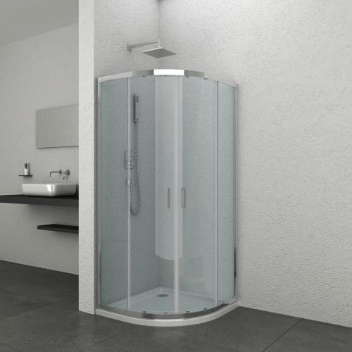ELITE CHROME Kabina prysznicowa półokrągła, drzwi przesuwne 80x80x195 cm R80 Sanotechnik