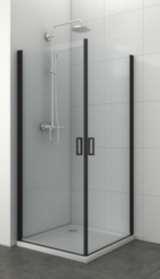 Kabina prysznicowa kwadratowa drzwi skrzydłowe 80 x 80 x 195 cm ELITE BLACK T80BT80B Sanotechnik