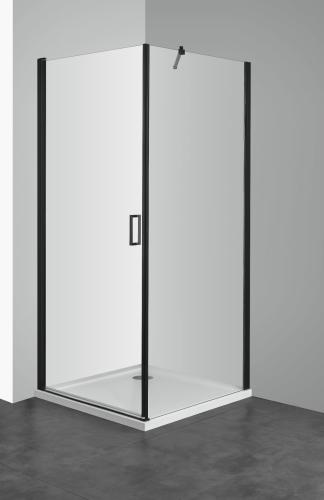 Kabina prysznicowa kwadratowa drzwi skrzydłowe 80 x 80 x 195 cm ELITE BLACK T80BF80B2 Sanotechnik