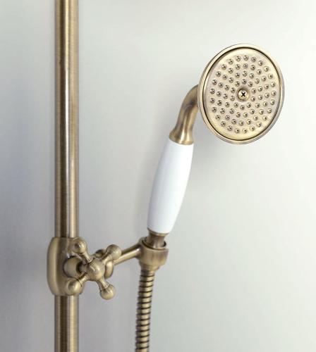 Zestaw natryskowy z baterią termostatyczną brąz ANTEA SET046 Reitano rączka