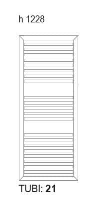 Grzejnik łazienkowy 600 x 1228 mm biały 565 W RIMINI R122 Sanotechnik rysunek