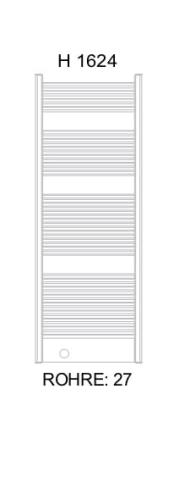 Grzejnik łazienkowy 590 x 1624 mm biały 835 W GRAZ G162 Sanotechnik rysunek