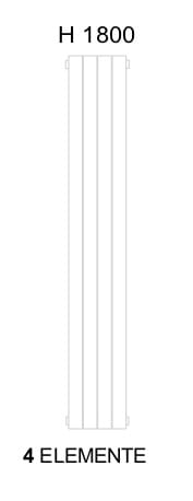 Grzejnik łazienkowy 309 x 1800 mm chrom 354 W EISENSTADT EC309 Sanotechnik rysunek