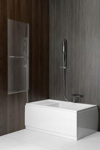 Parawan nawannowy podnoszony pneumatycznie srebrny 710 mm RIONI 72915 Polysan na ścianie