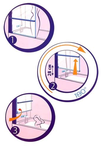 Parawan nawannowy podnoszony pneumatycznie srebrny 710 mm RIONI 72915 Polysan grafika