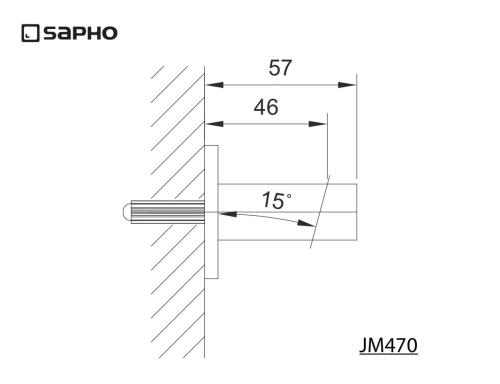Uchwyt punktowy ścienny chrom JUMPER JM470 Sapho rysunek