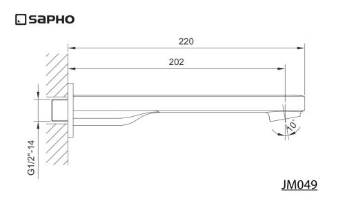 Wylewka wannowa ścienna JUMPER JM049 Sapho rysunek