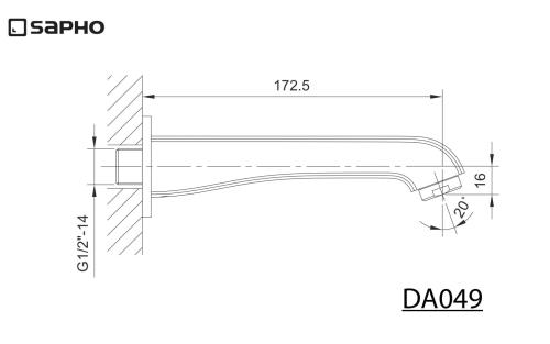 Wylewka wannowa ścienna DREAMART DA049 Sapho rysunek