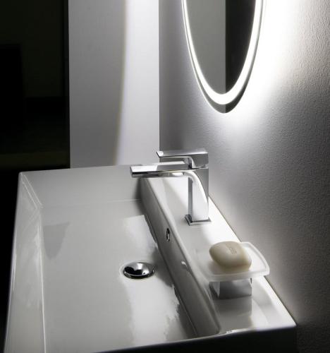 Bateria umywalkowa stojąca chrom połysk DIMY DM002 Sapho aranżacja