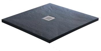 Brodzik prysznicowy prostokątny kompozytowy 120 x 80 x 3 cm antracyt szary KRETA 50020 Sanotechnik