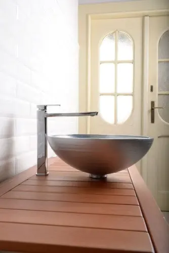 Bateria umywalkowa stojąca wysoka chrom połysk MIXONA MG006 Sapho