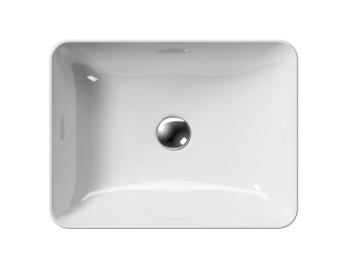 Umywalka ceramiczna nablatowa 50 x 38 cm biały SAND 903711 GSI z góry