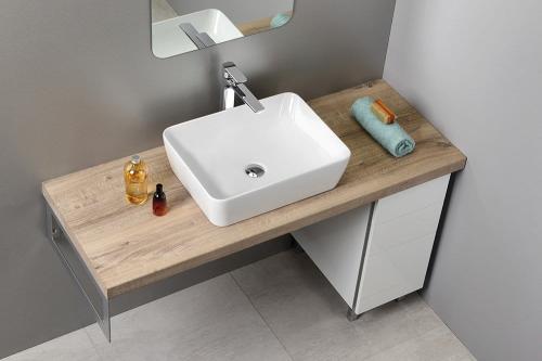 Umywalka ceramiczna nablatowa 50 x 38 cm biały SAND 903711 GSI wizualizacja