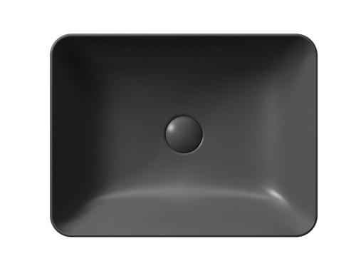 Umywalka ceramiczna nablatowa 50 x 38 cm czarny mat SAND 903726 GSI z góry