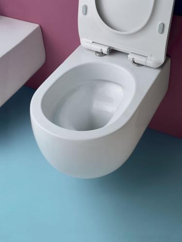 Miska WC podwieszana biały RIMLESS 37 x 54 cm FLO 311101 Kerasan od góry