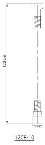 Wąż prysznicowy gładki 120 cm SOFTFLEX 1208-10 Sapho rysunek