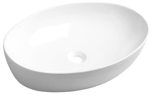 Umywalka nablatowa ceramiczna 61,5 x 14 x 42 cm biały PERA AR457 Sapho