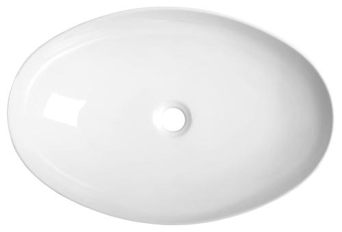 Umywalka nablatowa ceramiczna 61,5 x 14 x 42 cm biały PERA AR457 Sapho z góry